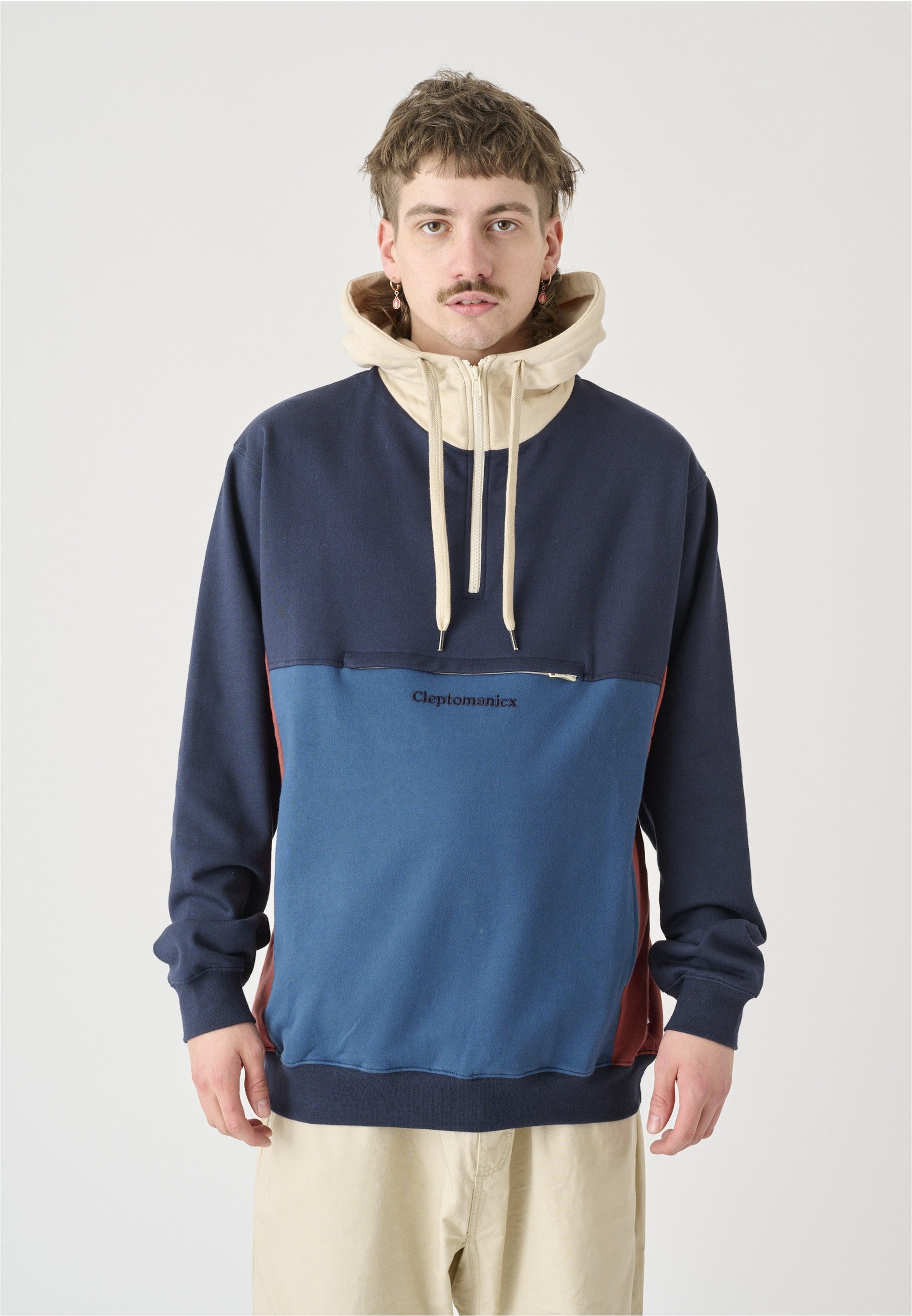 Cleptomanicx Kapuzensweatshirt Hooded Block im lässigen Color-Blocking-Stil