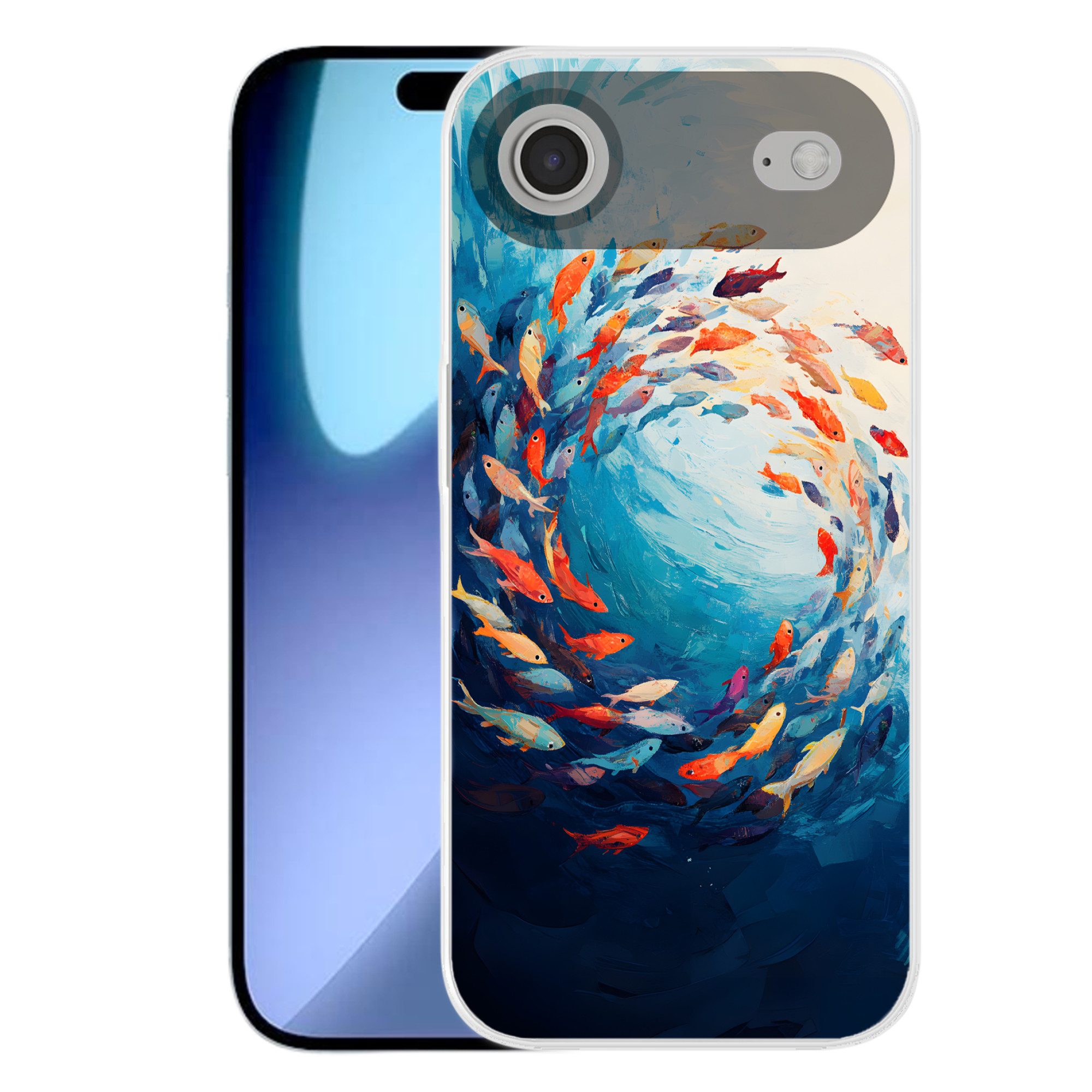 MuchoWow Handyhülle für Apple iPhone Air Meer - Fische - Bunt - Dynamisch, Smartphone-Bumper, Print, Handy Schutzhülle Dünn