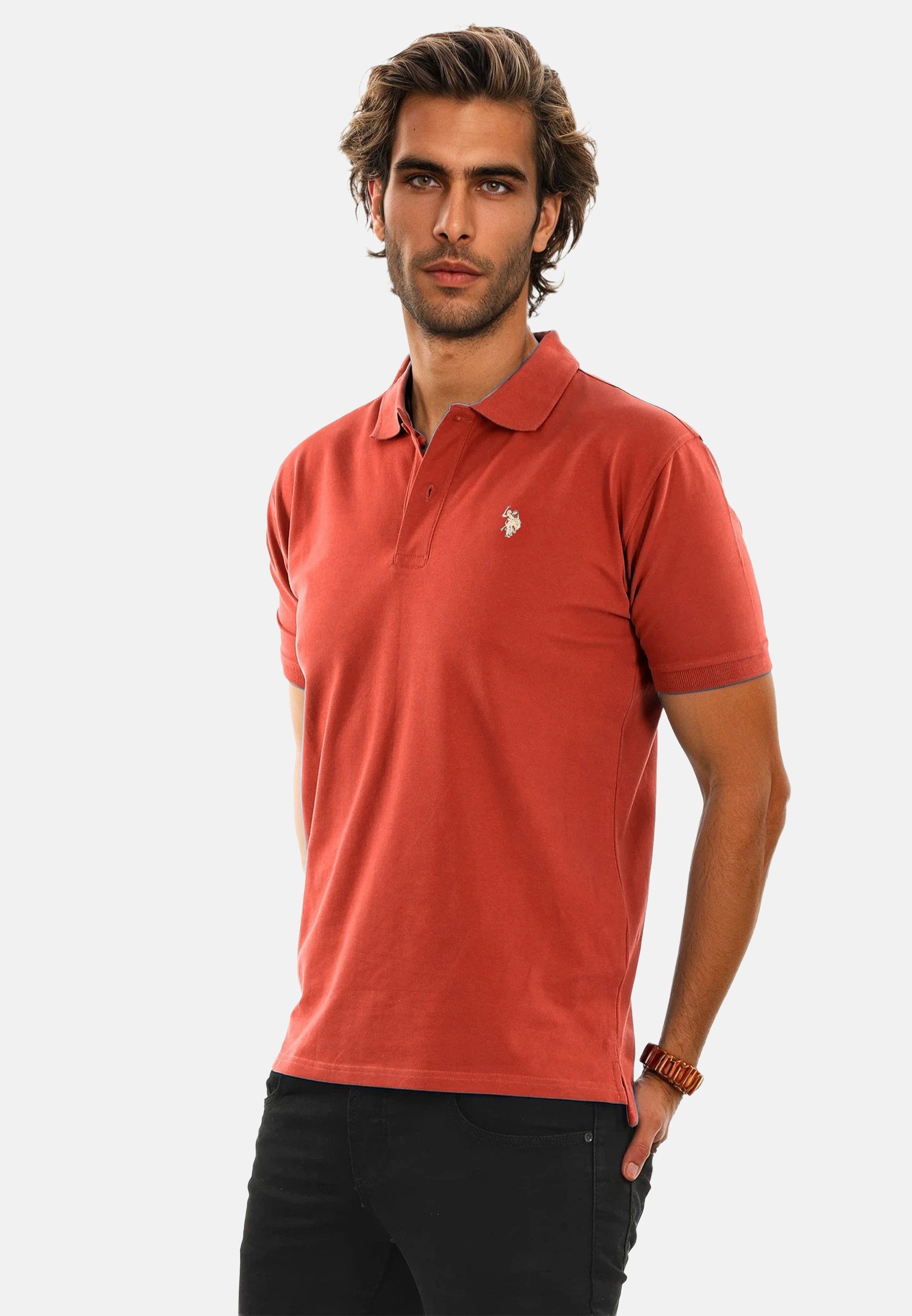 Poloshirt USArrchie – Herren Classic Fit kurzarm mit Logo-Stickerei
