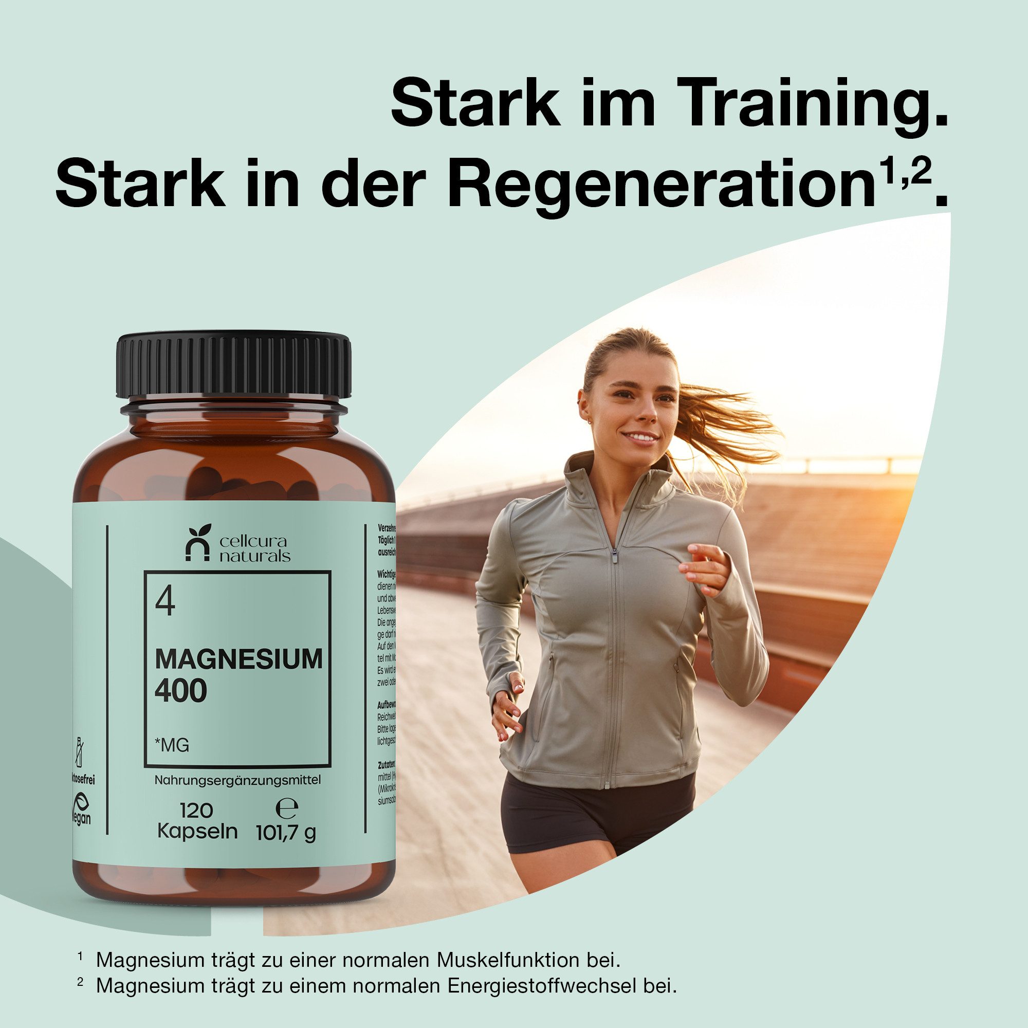 cellcura naturals Magnesium 400 Kapseln, 120 St., 101.7 g, essenzieller Mineralstoff in Form von Magnesiumoxid