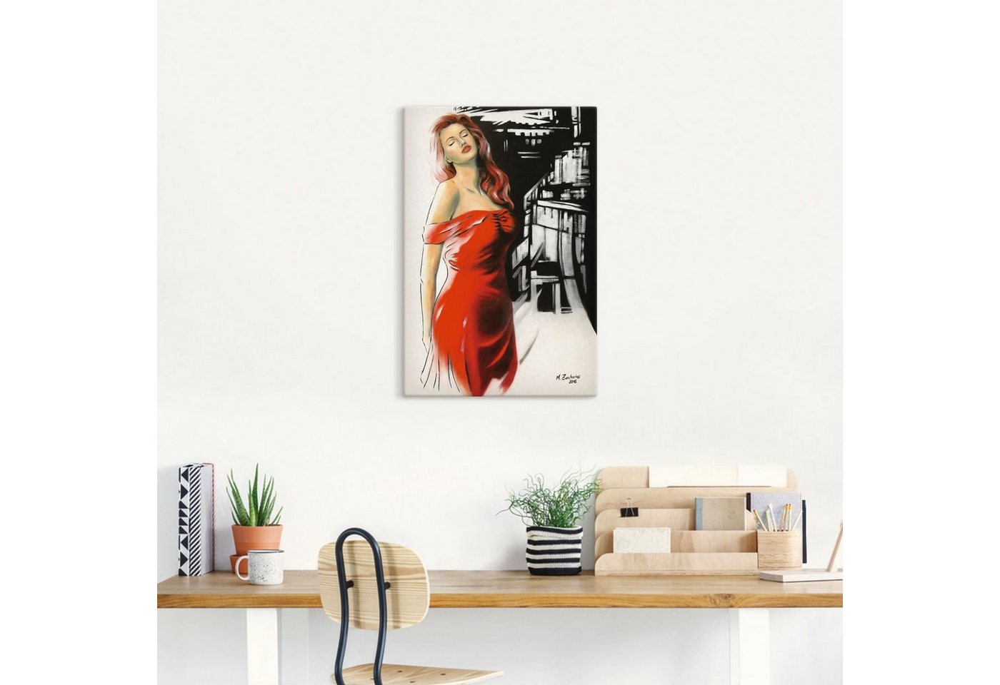 Artland Wandbild »Schönheit im roten Kleid«, Frau (1 Stück), in vielen Größen & Produktarten - Alubild / Outdoorbild für den Außenbereich, Leinwandbild, Poster, Wandaufkleber / Wandtattoo auch für Badezimmer geeignet-kaufen