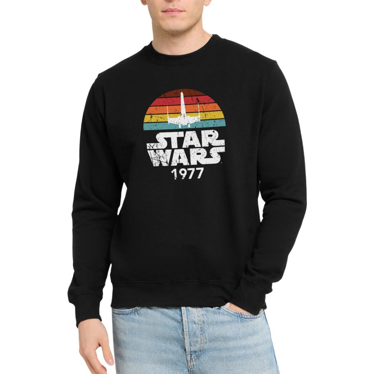 Spreadshirt Sweatshirt Star Wars Schriftzug 1977 Retro Unisex Pullover (1-tlg)