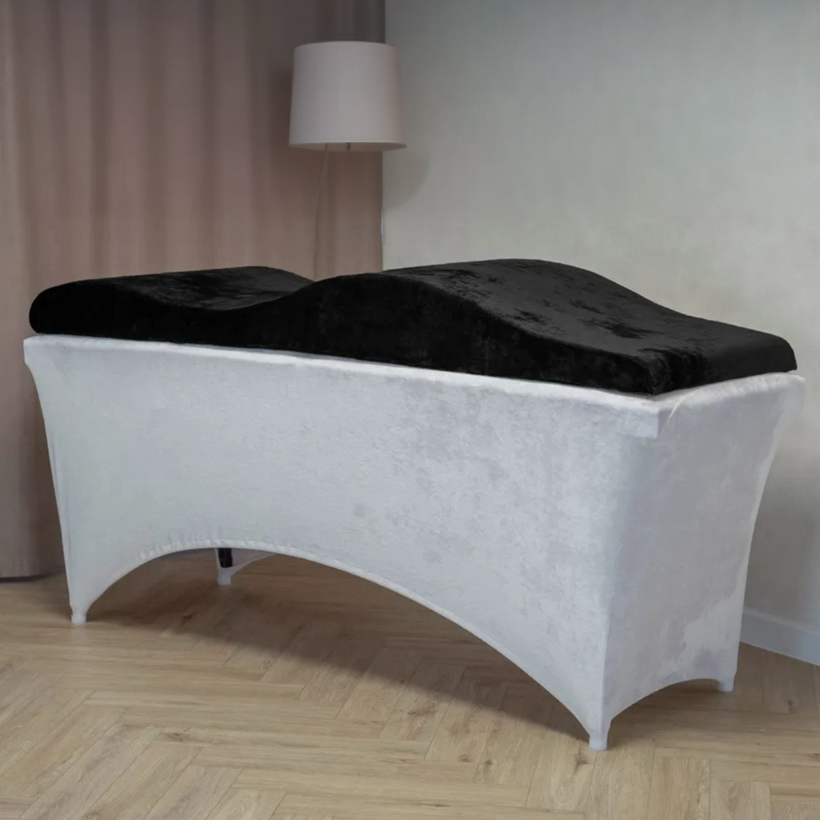 STM Company Massageliege Wellen-Matratze (Curved Lash Topper) mit Memory Schaum (180x60 cm / 190x70 cm, Mit Veloursbezug), ohne Kosmetikliege, ideal für Wimpernverlängerungen, PMU