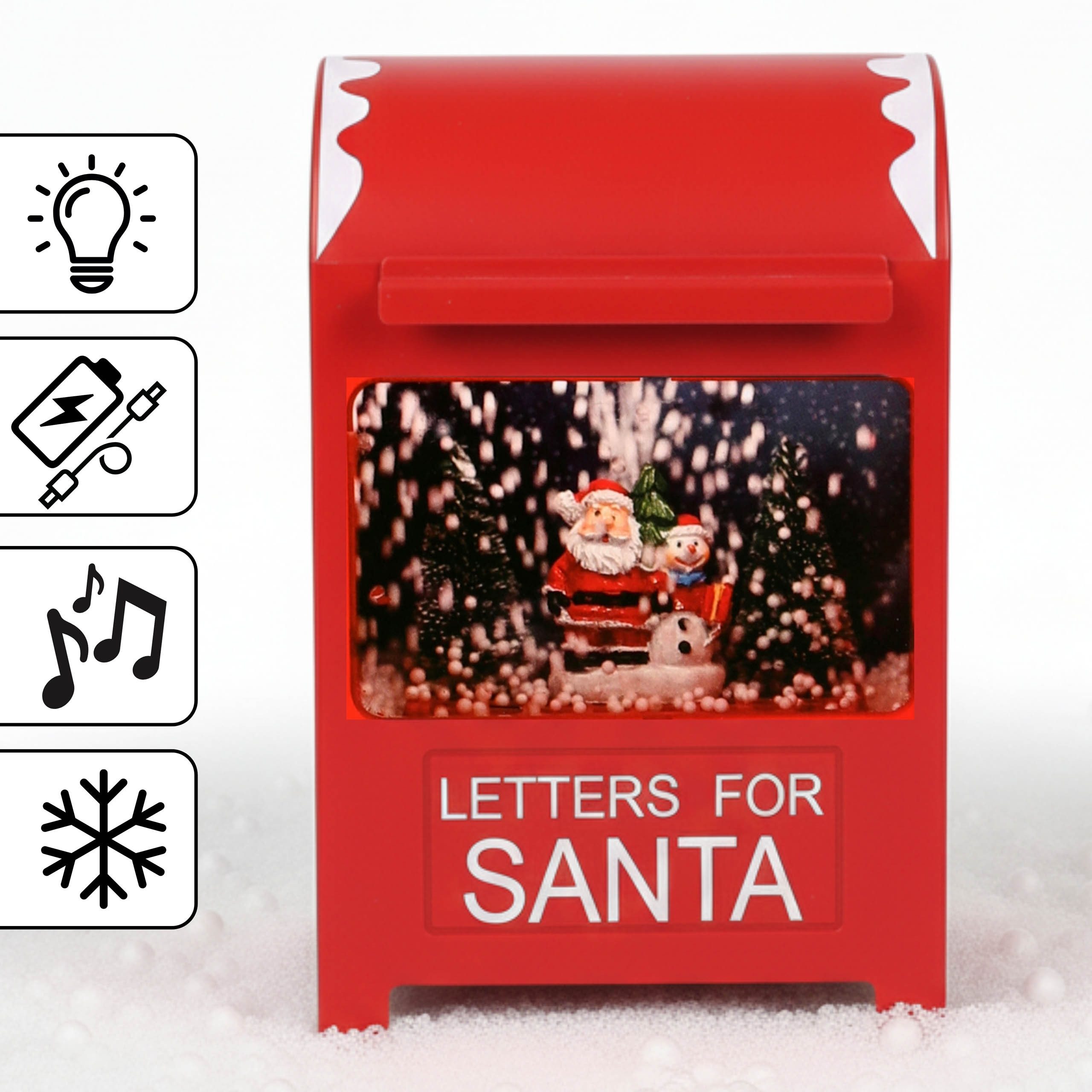 Sarcia.eu Weihnachtsfigur Weihnachtlicher Briefkasten Rot, LED-Spieluhr, günstig online kaufen