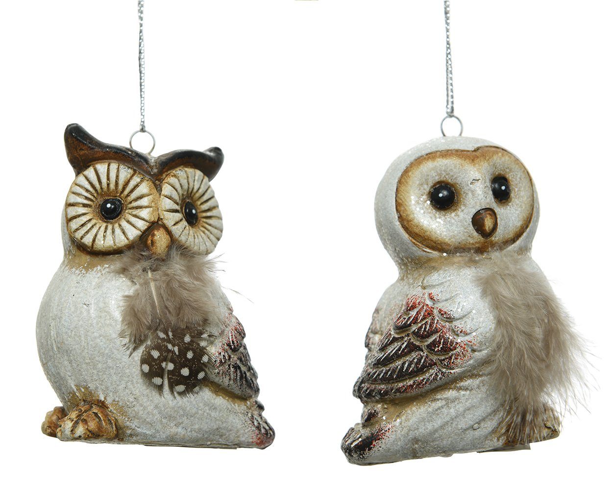 Decoris season decorations Christbaumschmuck, Christbaumschmuck Keramik Eule / Uhu 7cm braun 