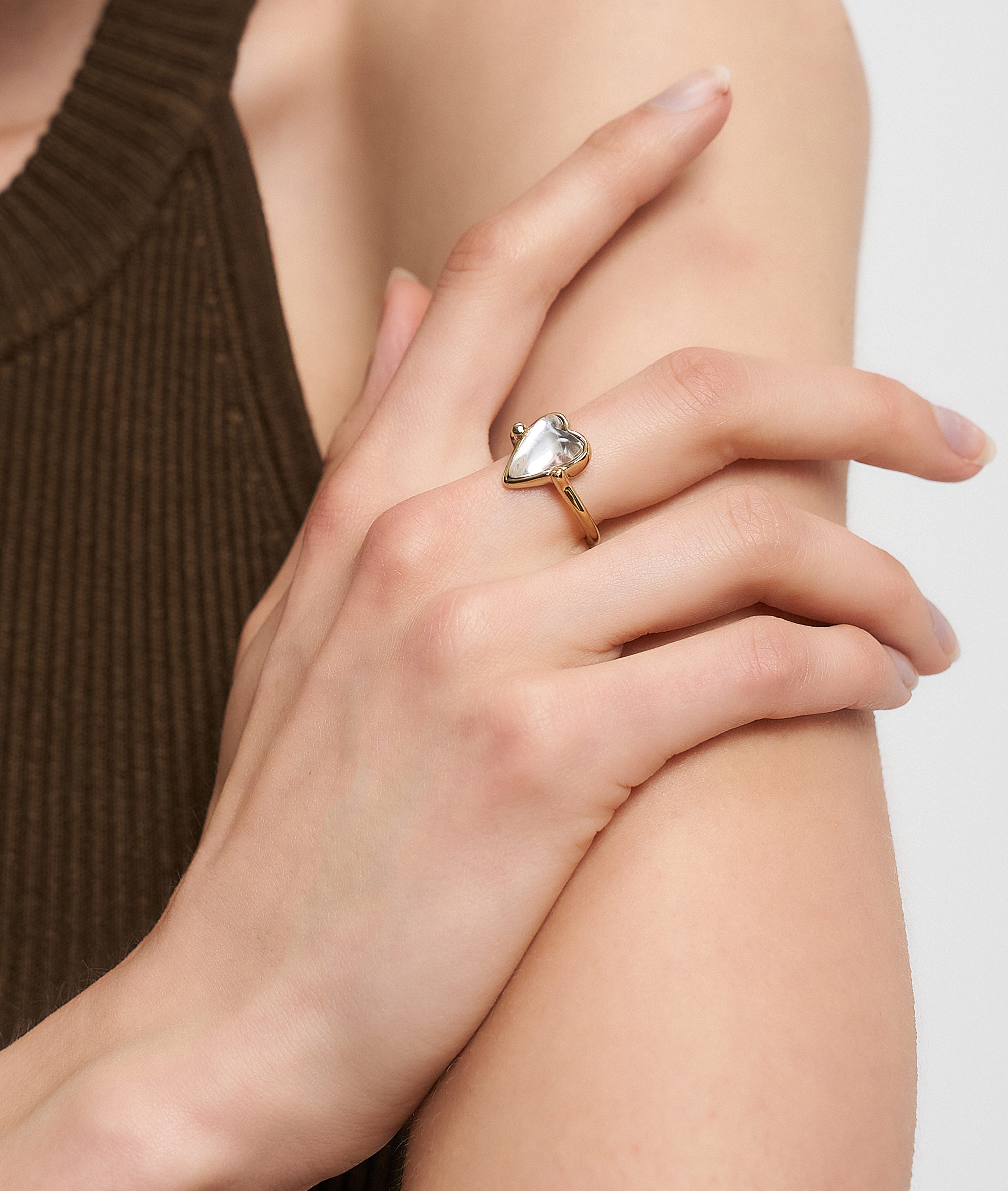 Liebeskind Berlin Fingerring Schmuck Geschenk Glass Heart Ring, mit Glasstein