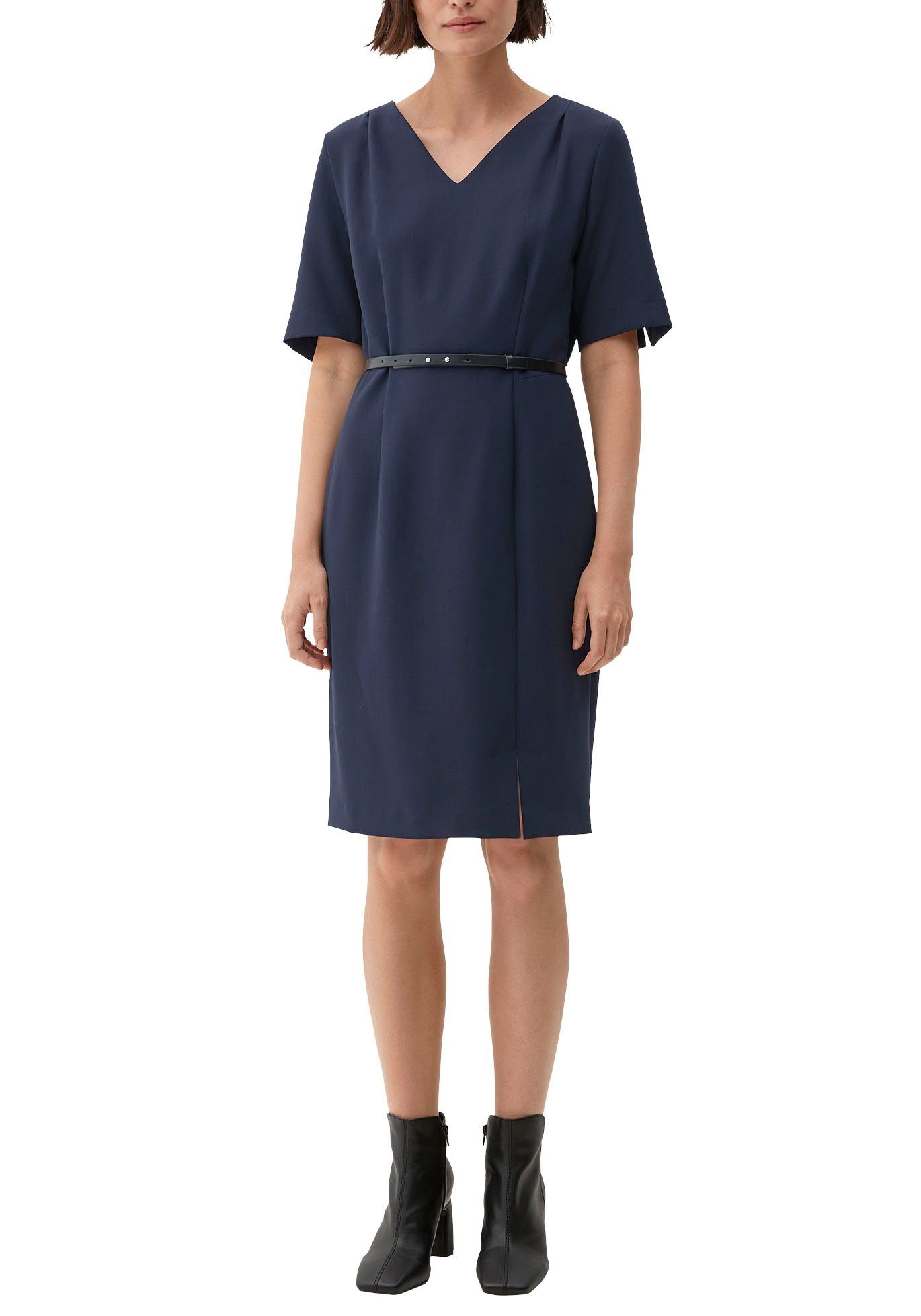 Kleid Viskosestretch aus Elasthan Midikleid (1-tlg), LABEL s.Oliver Viskose, Polyester, BLACK