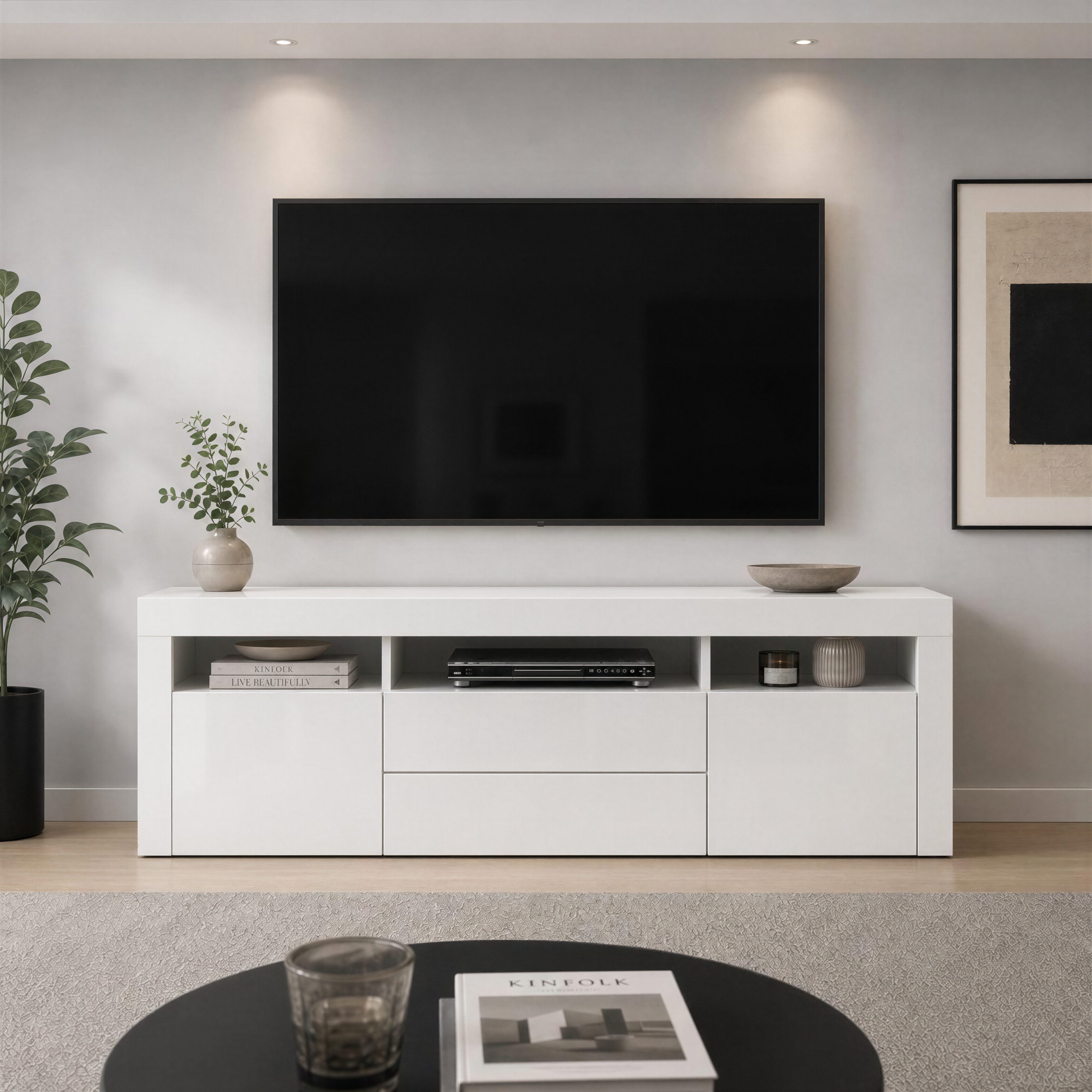 borchardt Möbel Lowboard Santa Fé, TV-Schrank 166 cm breit, Push-to-open-Funktion, 2 Türen, 2 Schubkästen und 3 offene Fächer