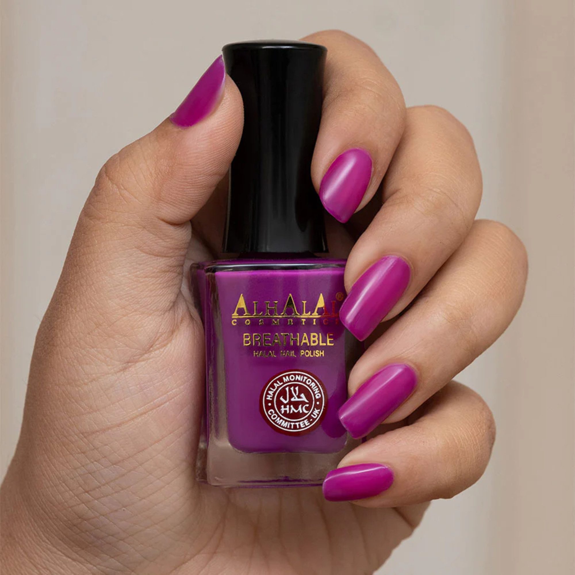 Alhalal Cosmetics Ltd. Nagellack Atmungsaktiver Halal Nagellack – alkoholfrei & wasserdurchlässig, Halal HMC-Zertifiziert,Vegan & alkoholfrei