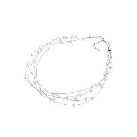Elli Perlenkette Multi-Chain synthetischen Perlen 925 Silber