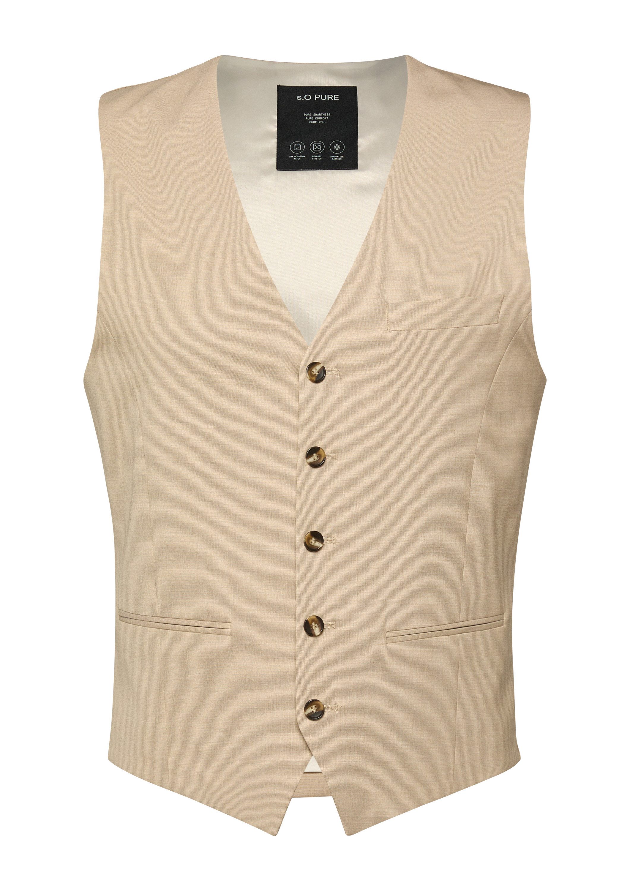 s.Oliver Jackenblazer Indoor-Weste s.O PURE: Anzugweste im Slim Fit aus Stretch-Gewebe