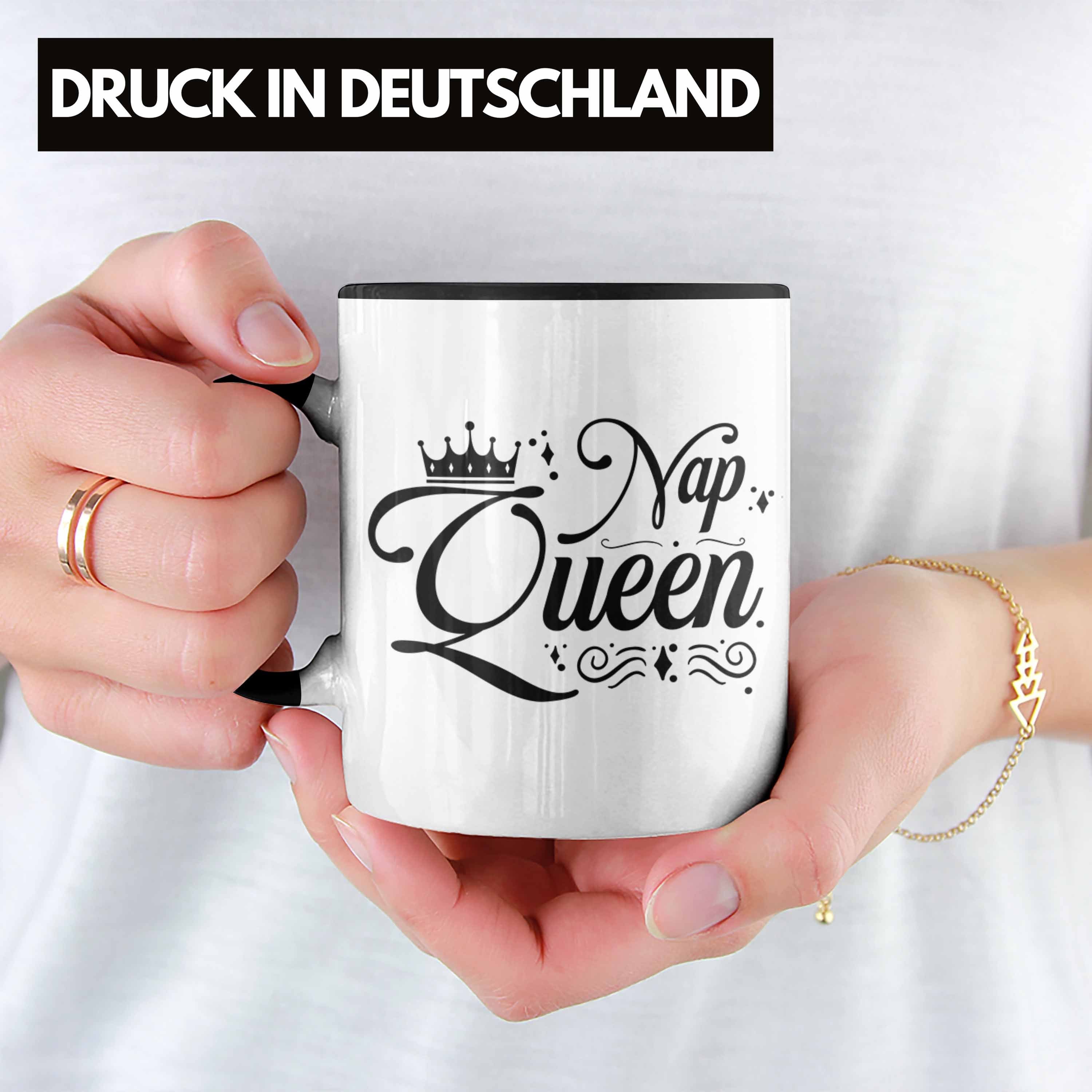 Queen Tasse Trendation Lustige - Geschenk MIttagsschlaf Mädchen Tochter Nap Geschenkidee Tasse Trendation Schwarz Freundin