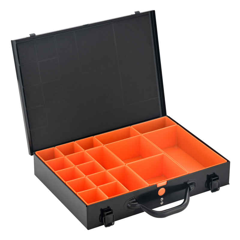 ALUBOX Sortimentskasten Sortimentsbox schwarz Größenwahl (18 St)