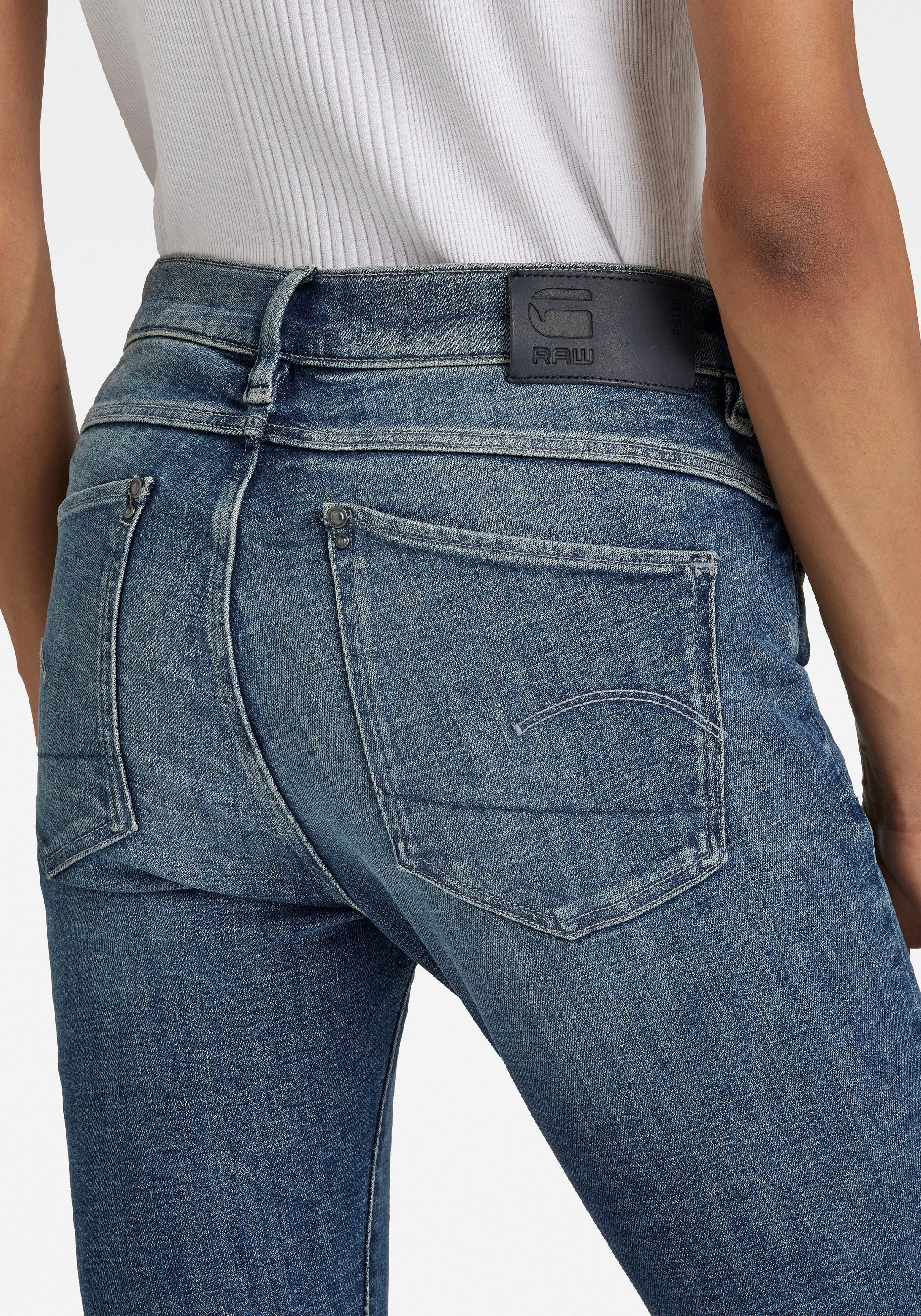 RAW cascade (mid durch Wohlfühlfaktor Stretchanteil G-Star faded blue) Skinny-fit-Jeans mit