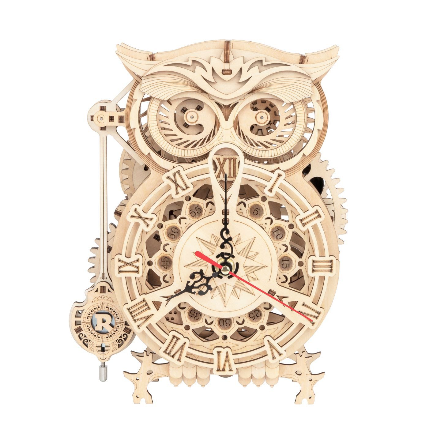 ROKR 3D-Puzzle Owl Clock, Robotime LK503, Eulenuhr, 161 Puzzleteile