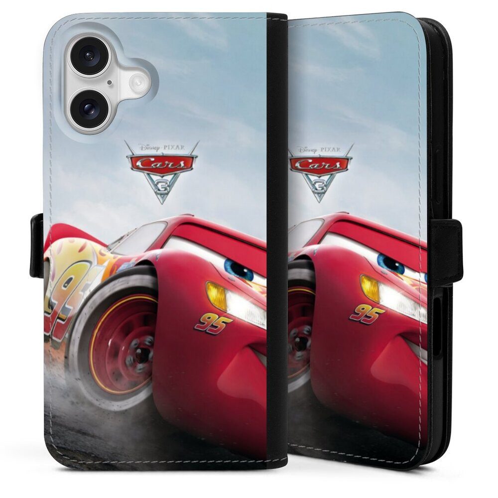 DeinDesign Handyhülle Lightning Mcqueen 95 Offizielles Lizenzprodukt Cars, Apple iPhone 16 Plus Hülle Handy Flip Case Wallet Cover