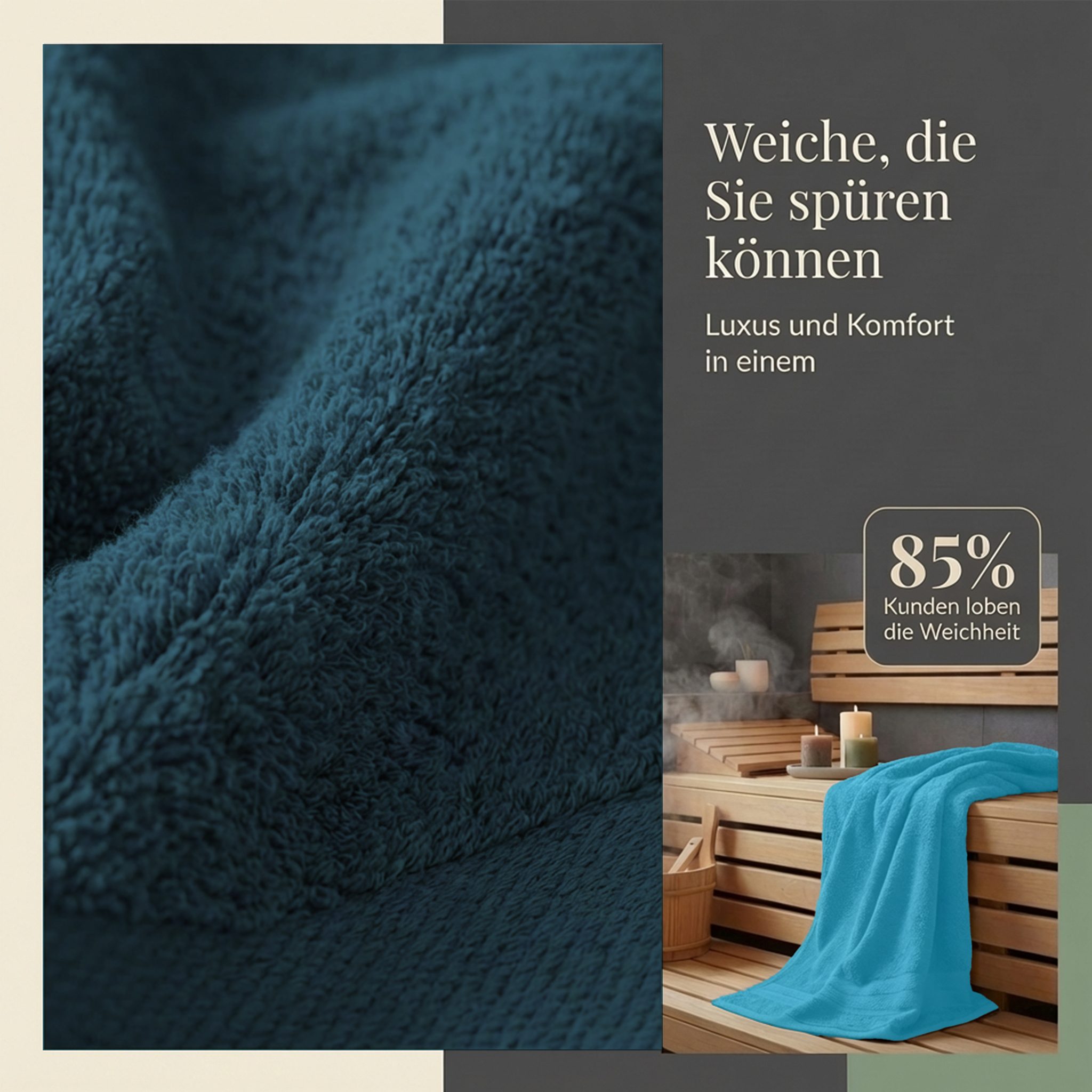 Komfortec Handtuch Set aus 100% Baumwolle, 4 Handtücher 50x100 cm und 4 Bad günstig online kaufen