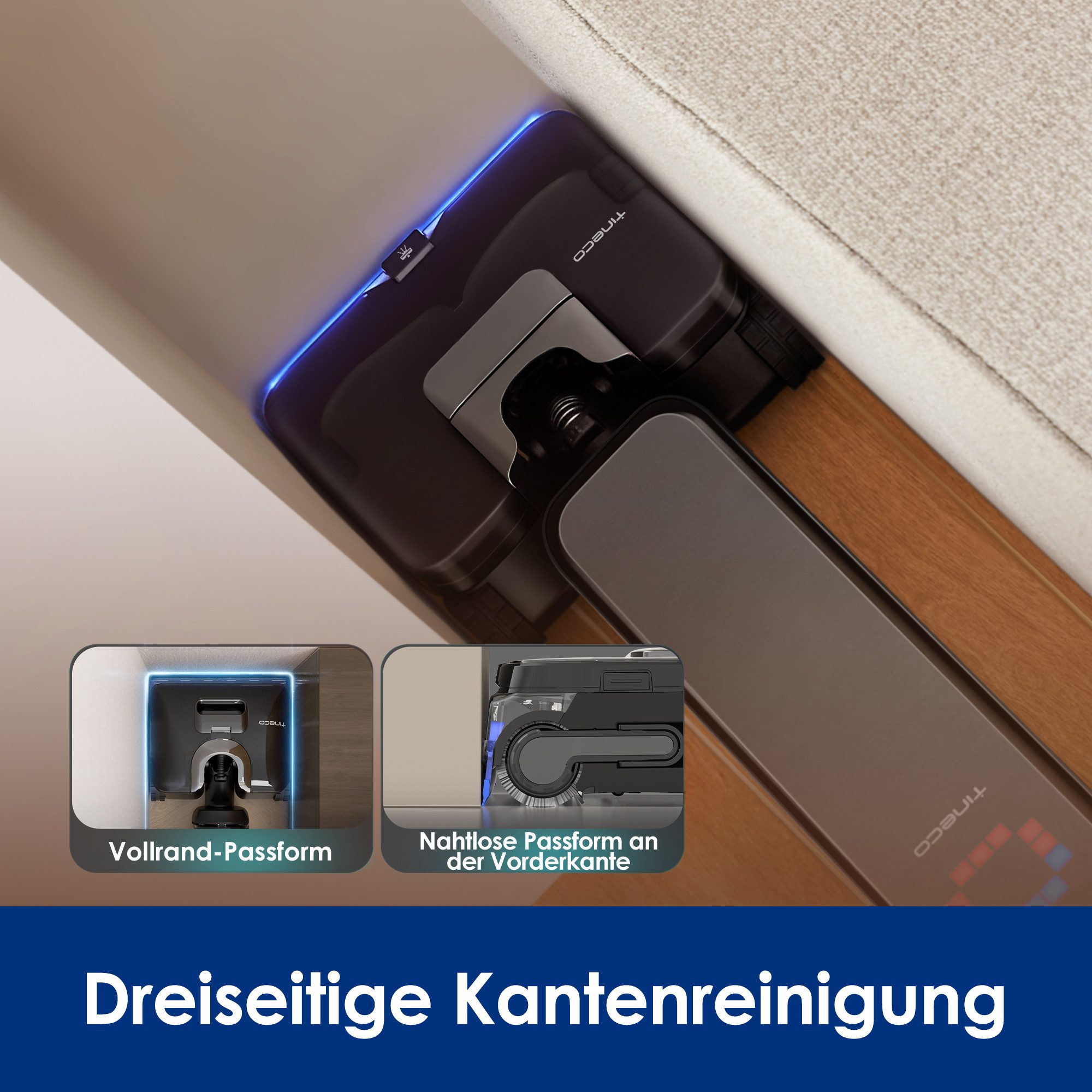 Tineco Nass-Trocken-Sauger FLOOR ONE S9 Scientist Complete, mit Wasserstrahl und Gummiabzieher, 230 W, bis zu 80min Akkulaufzeit, 85° Grad Trocknung, Selbstantrieb