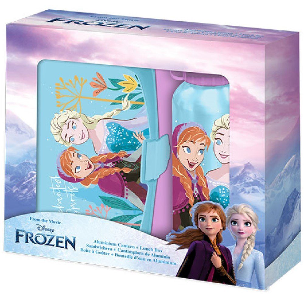 Trinkflasche Frozen Aluminium Lunchbox Elsa Kids Brotdose Euroswan Kinder-Lunchbox Disney