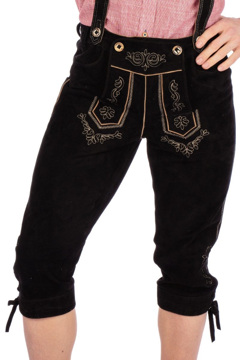 Maddox Trachtenlederhose Kniebundlederhose - KORBINIAN - schwarz günstig online kaufen