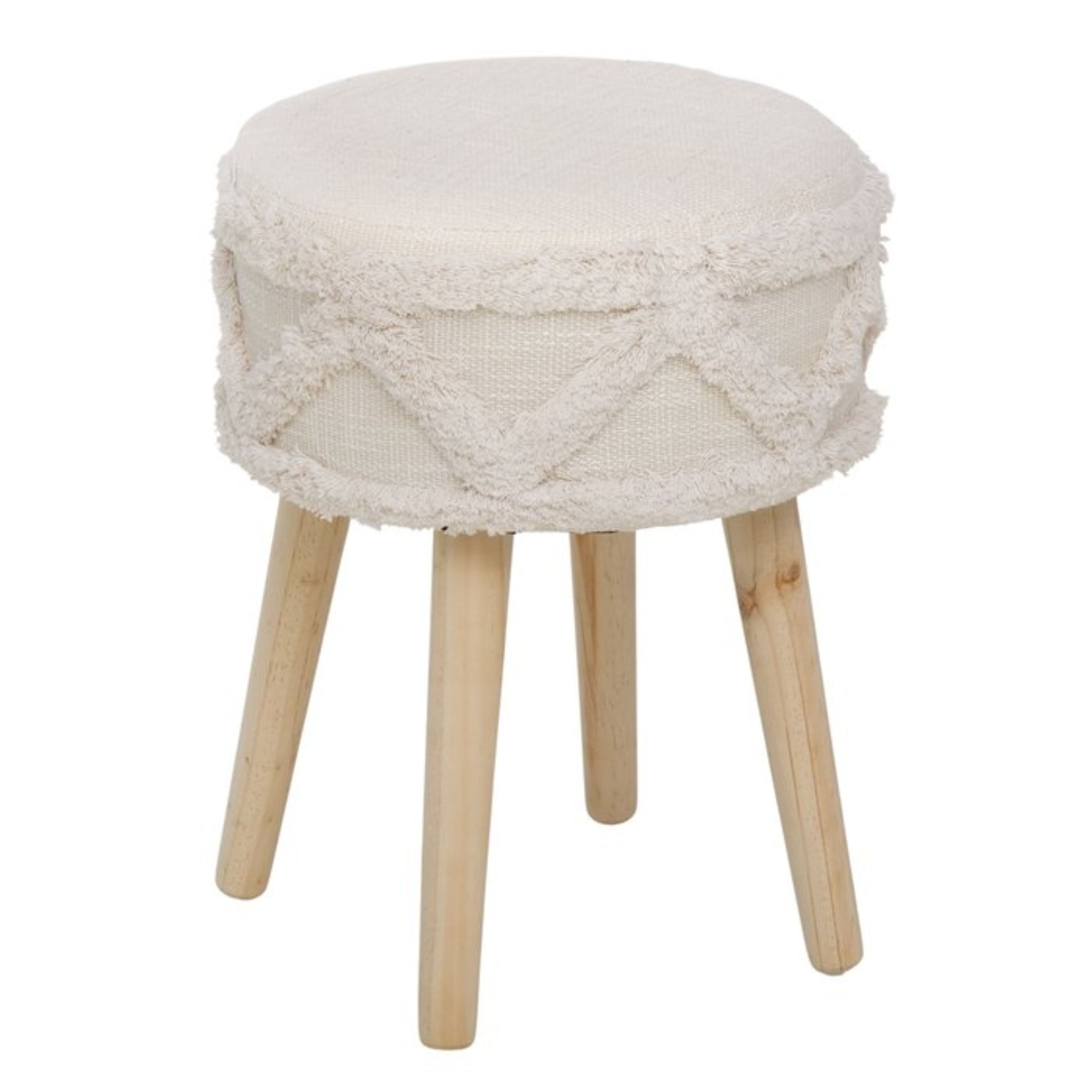 BOLTZE GRUPPE GmbH Hocker BOLTZE Hocker Dali, Ø 34 cm, Höhe 41 cm, Natur/Cremeweiß, 2054662 (1 St)
