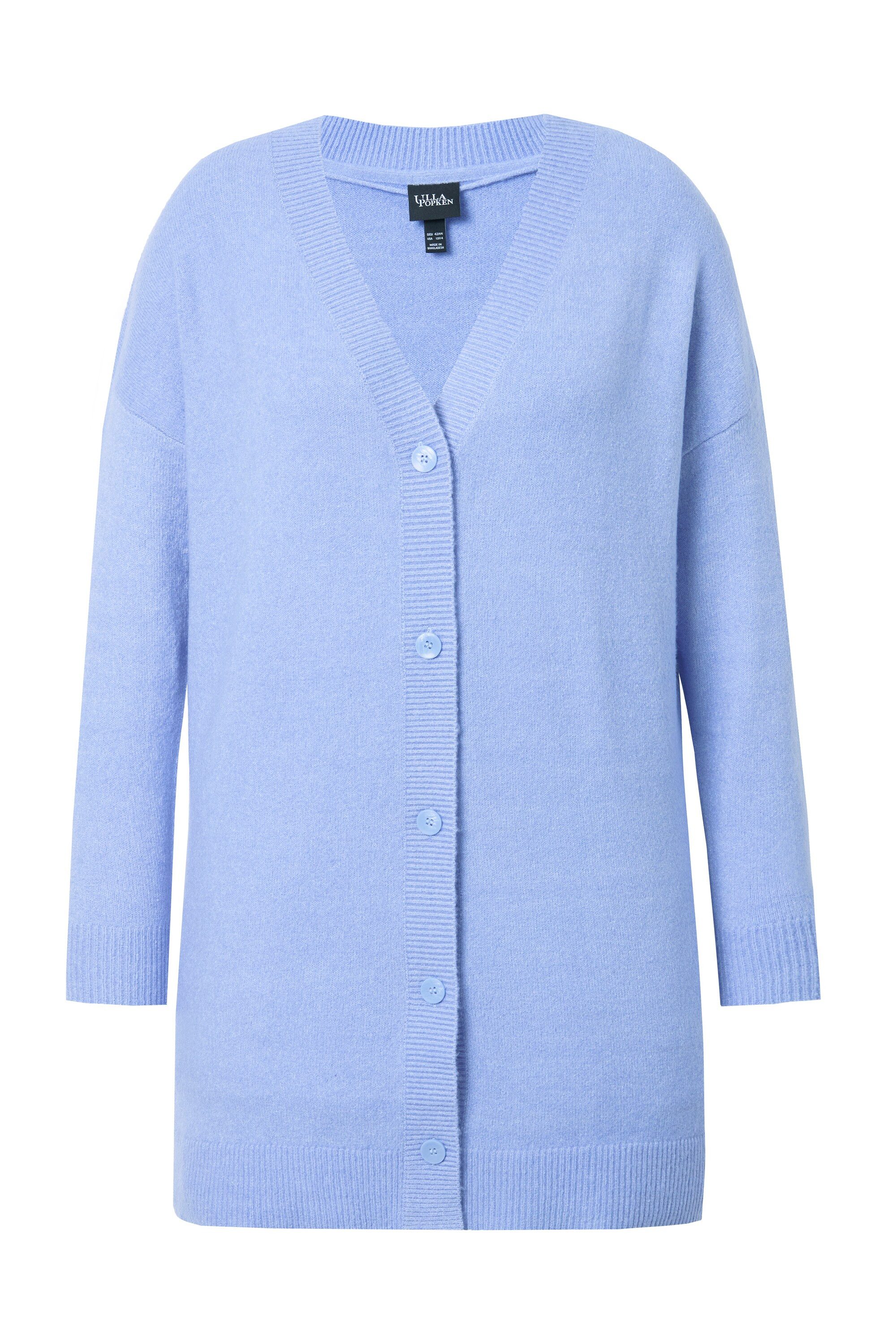 Ulla Popken Strickjacke Strickjacke Boxy Fit V-Ausschnitt Knopfleiste günstig online kaufen