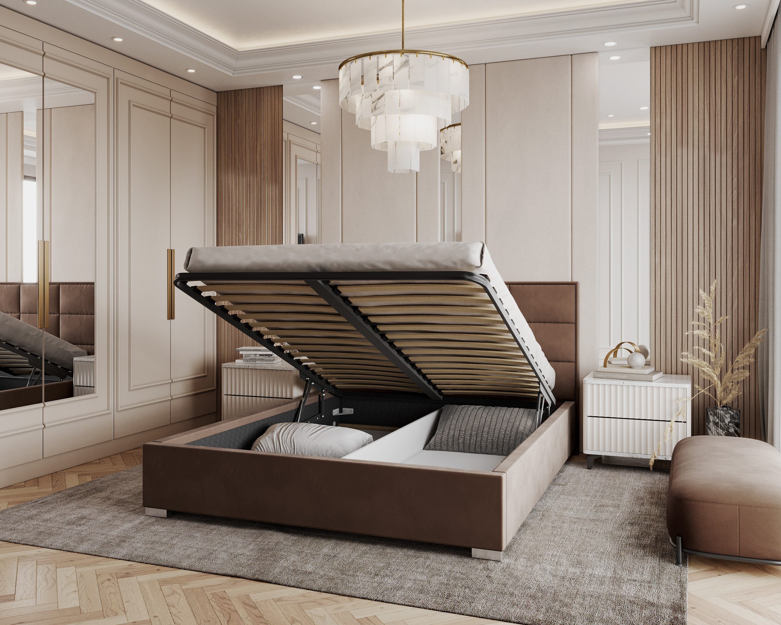 thematys Polsterbett Stauraumbett Velours 120x200, 140x200, 160x200, 180x20 günstig online kaufen