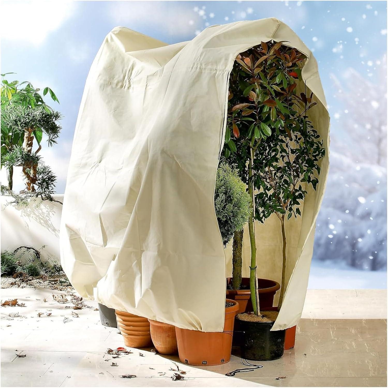 Abdeckhaube Winterschutz Pflanzen Atmungsaktiv 85 g/m² Frostschutz 250 * 360cm