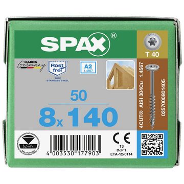 SPAX Schraube SPAX 0257000801405 Holzschraube 8 mm 140 mm T-STAR plus Edelstahl
