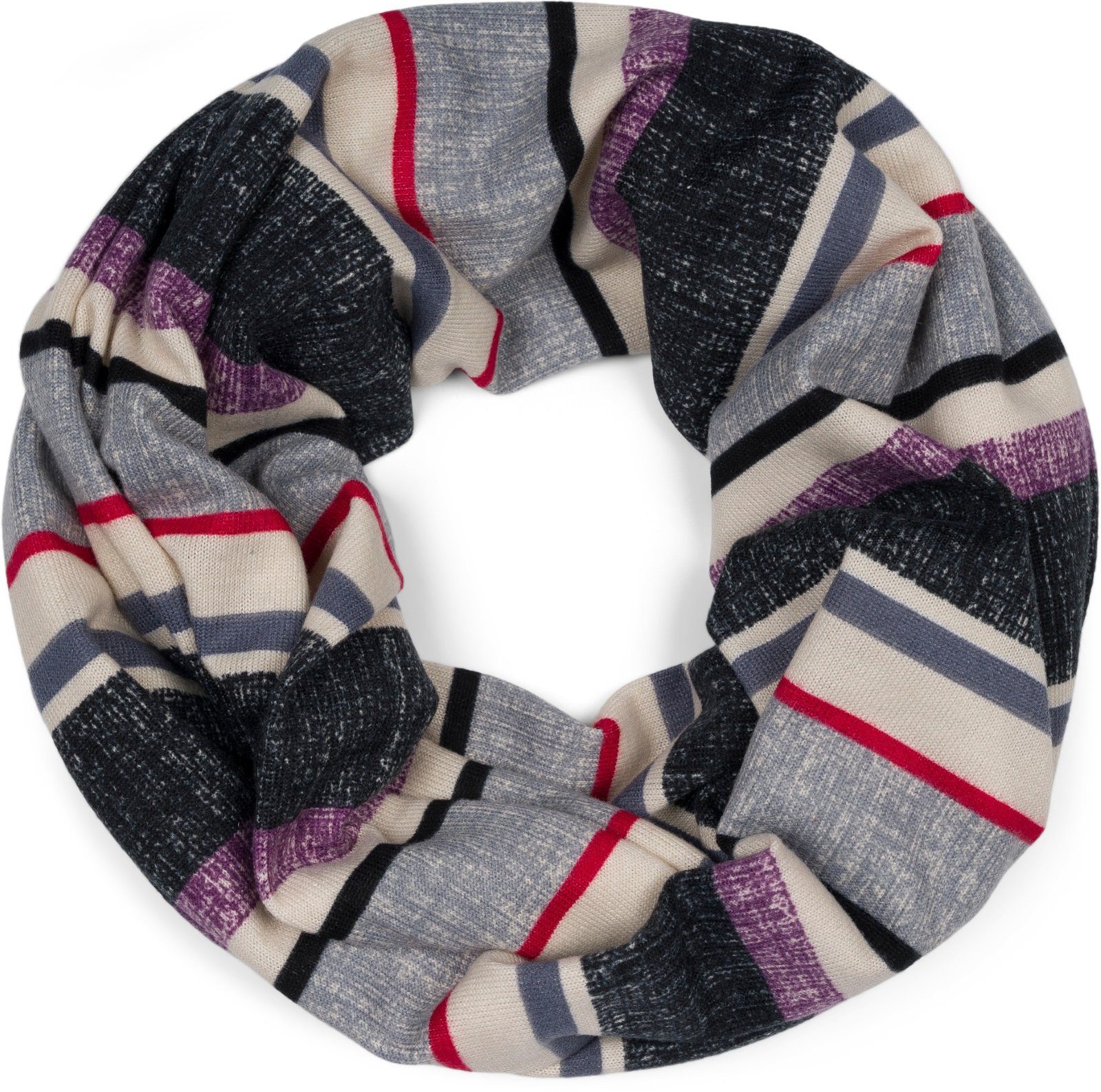 styleBREAKER Loop Feinstrick Loop Schal Streifen, (1-St) günstig online kaufen