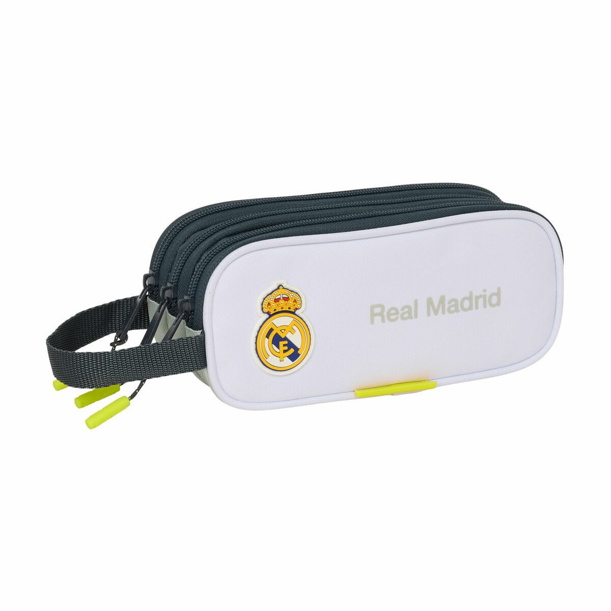 safta Federtasche Mehrzweck-Etui Real Madrid CF Weiß für Stifte und Zubehör Fußball Fana