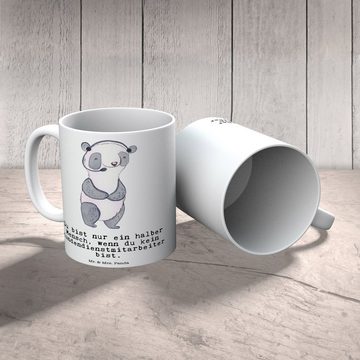 Mr. & Mrs. Panda Tasse Kundendienstmitarbeiter Herz - Weiß - Geschenk, Kaffeebecher, Firma, Keramik, Langlebige Designs