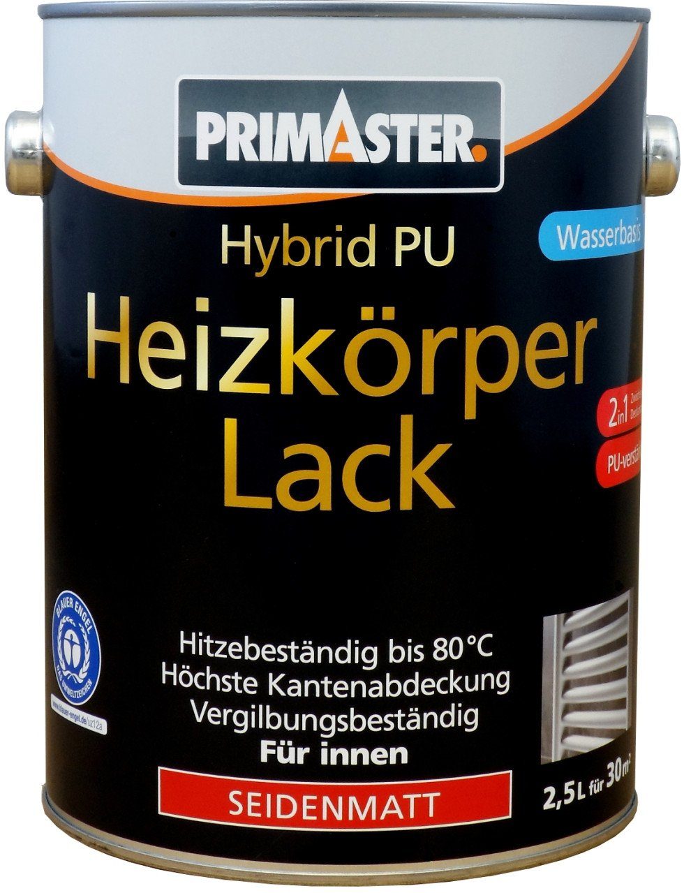 Heizkörperlack Primaster Hybrid-PU Heizkörperlack 2,5 L weiß