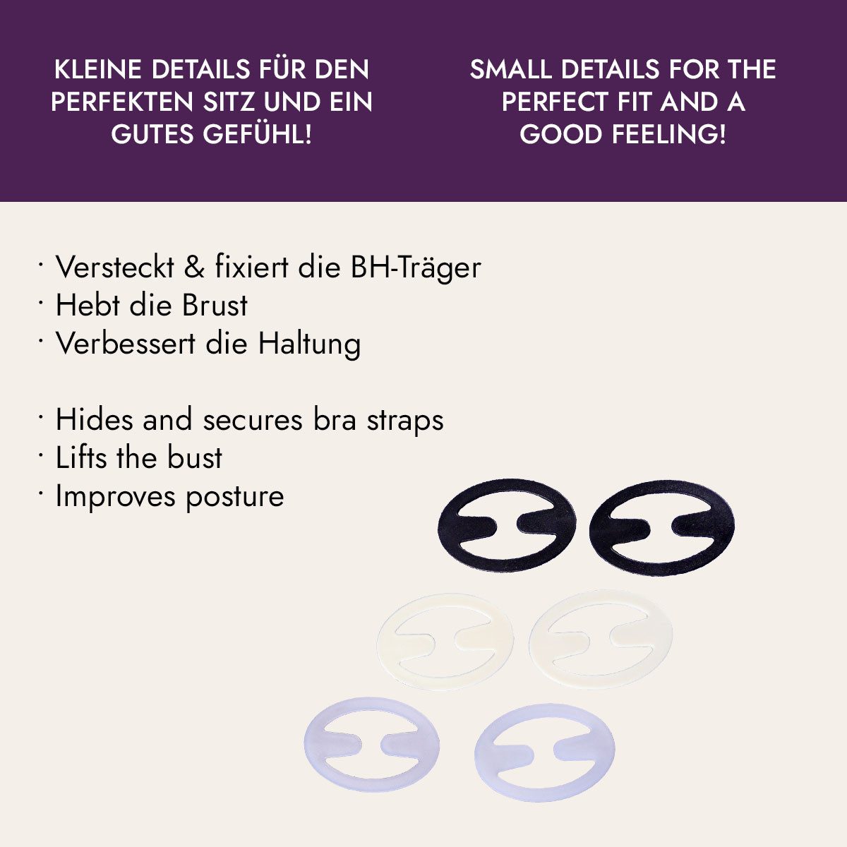 Miss Perfect BH-Träger 60330, Bra Straps Connector – BH-Träger-Verbinder für perfekten Sitz