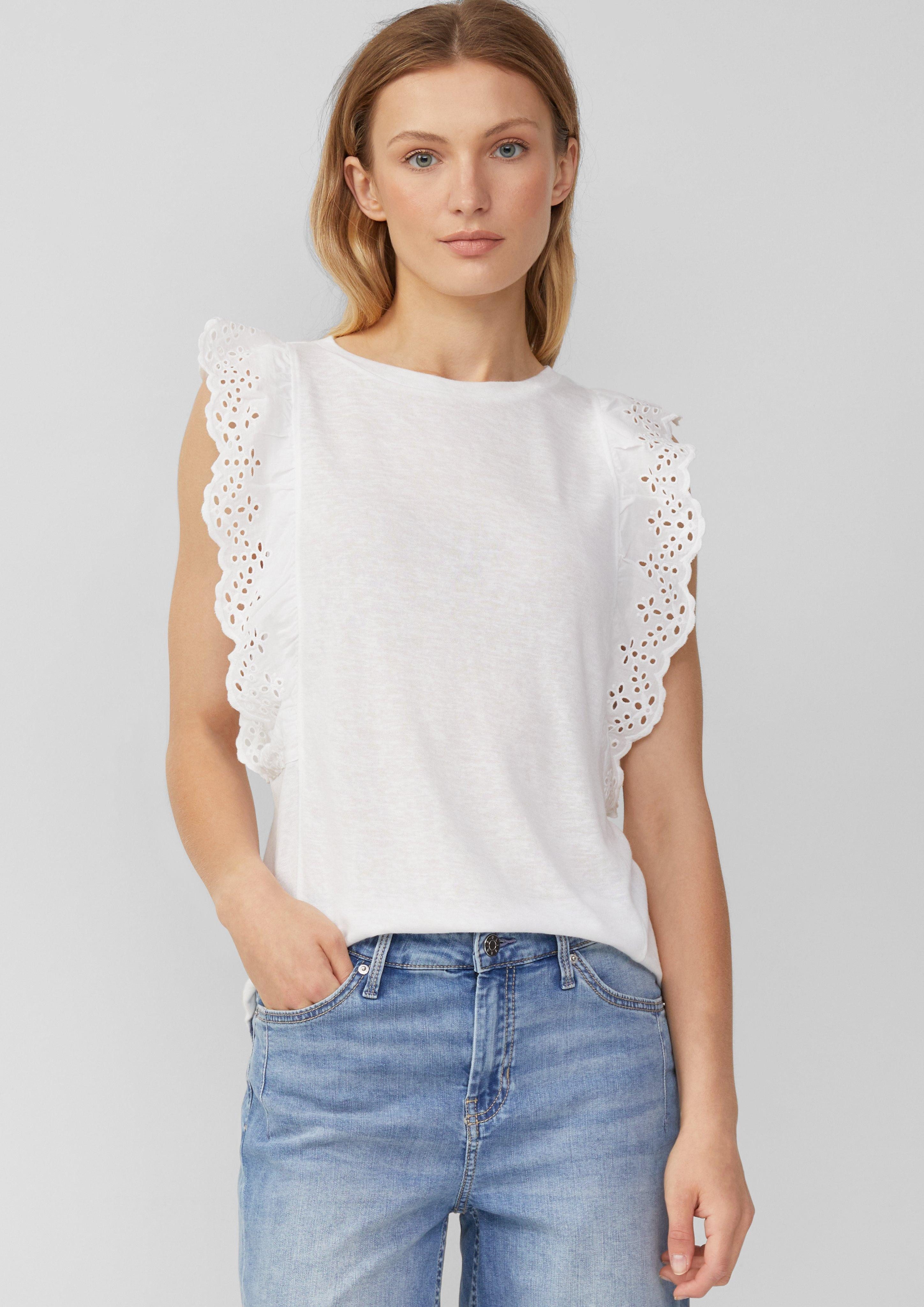 s.Oliver Shirttop Jersey-Top aus Flammgarn mit günstig online kaufen
