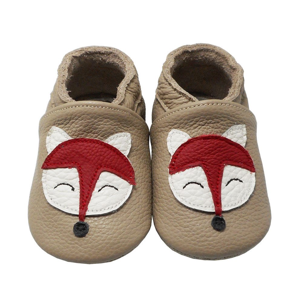 Yalion Leder Baby-Lauflernschuhe, weich, rutschfest, handgefertigt Krabbelschuh Baby Schuh aus echtem Leder,Barfußgefühl & rutschfester Sohle