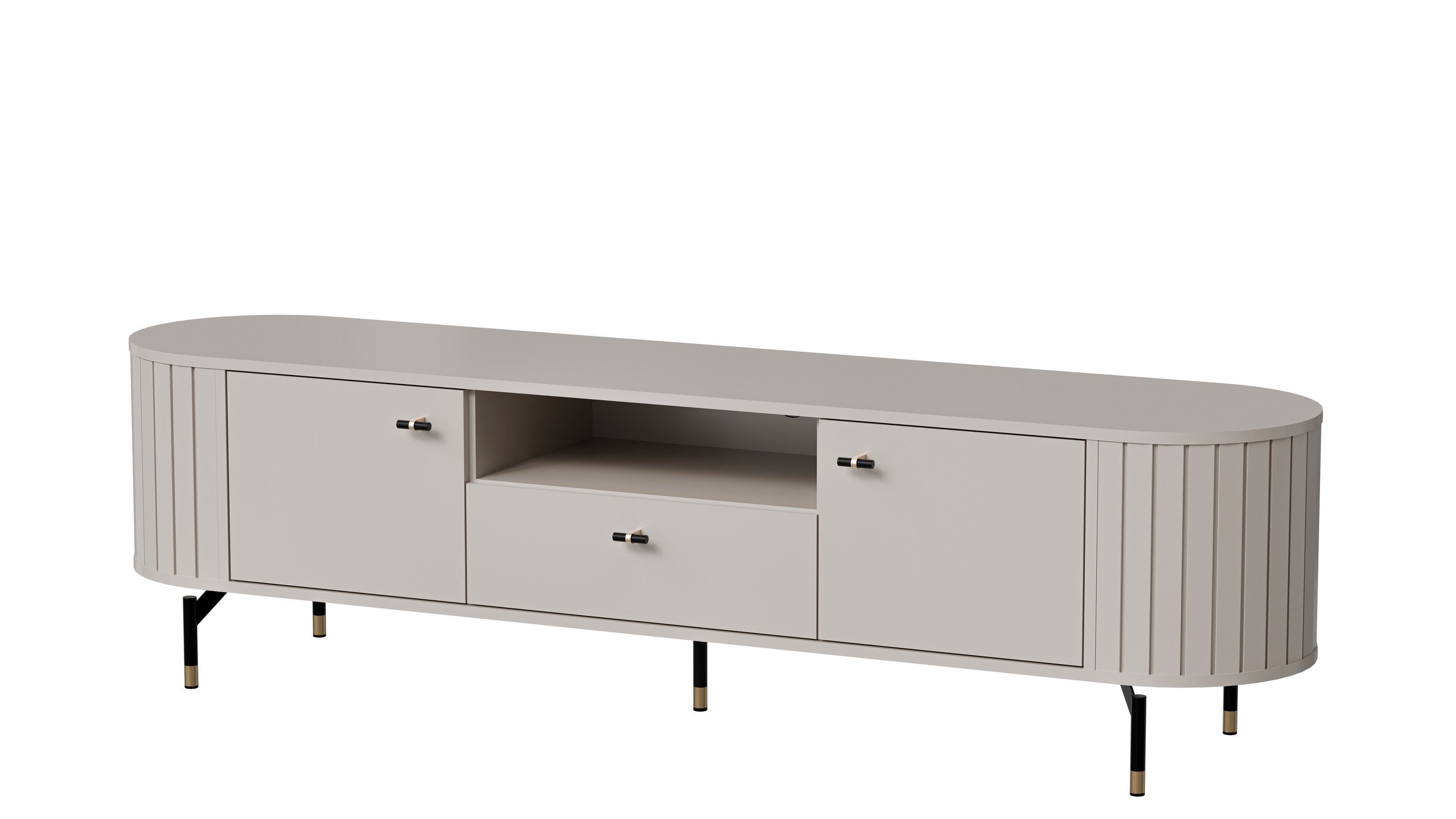 Masseno Lowboard THIRA 180,1 cm TV-Schrank mit 1 Schubladen und 2 Türen Kaschmir