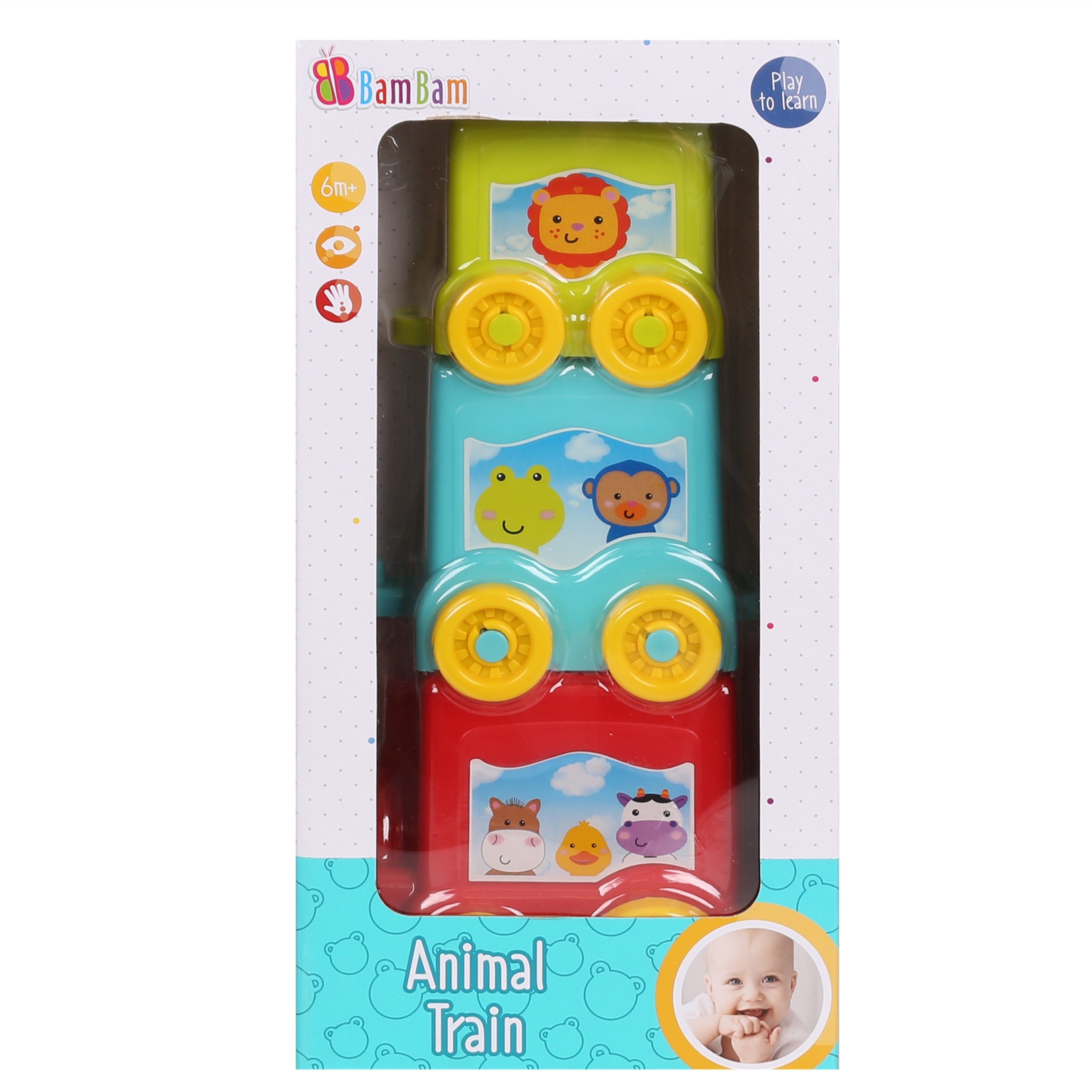 BAM BAM Lernspielzeug Lernspielzeug Tierzug für Kinder ab 6 Monaten Bam Bam