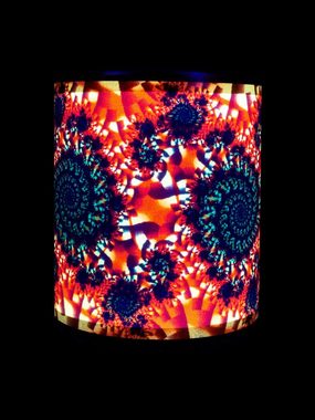 PSYWORK Tasse Fluo Cup Neon Motiv Tasse "Fractal Cloud Pink", Keramik, UV-aktiv, leuchtet unter Schwarzlicht