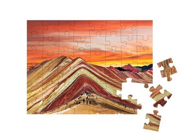 puzzleYOU Puzzle Regenbogenberge in Peru, 48 Puzzleteile, puzzleYOU-Kollektionen Anden, Natur