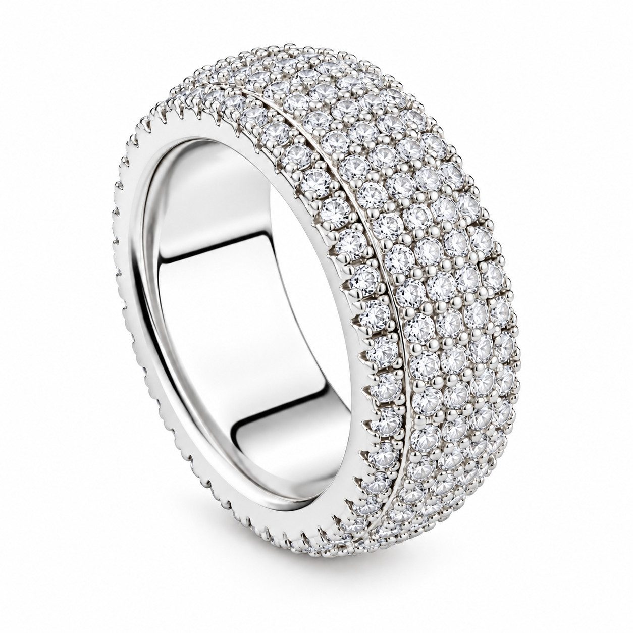 ROUGEMONT Fingerring Funkelnde Damen Statement Ring mit funkelndem Zirkonia Besatz, Intensiver Glanz mit Wow-Effekt