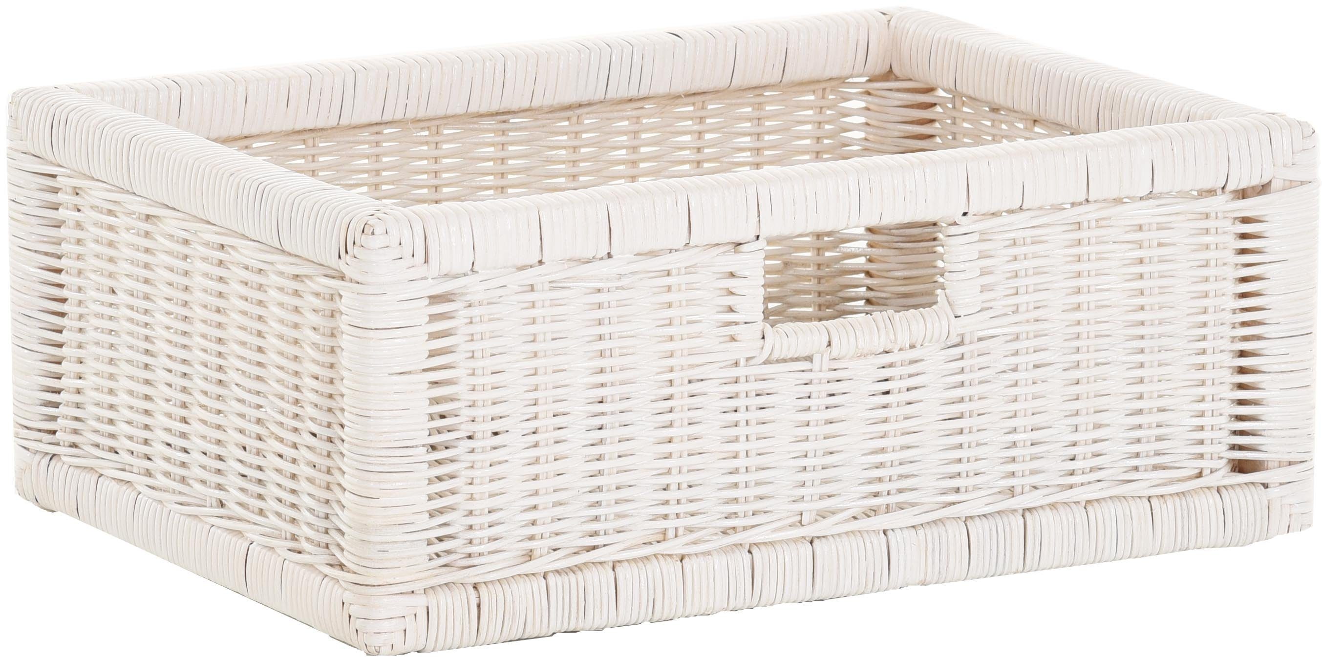 Krines Home Regalkorb 2er Set Regalkorb Aufbewahrungskorb Korb geflochten Rattan Korbset (2-teiliges Set), ca. 43 x 32 x 17,5 cm Aufbewahrung Regal Schrankkorb