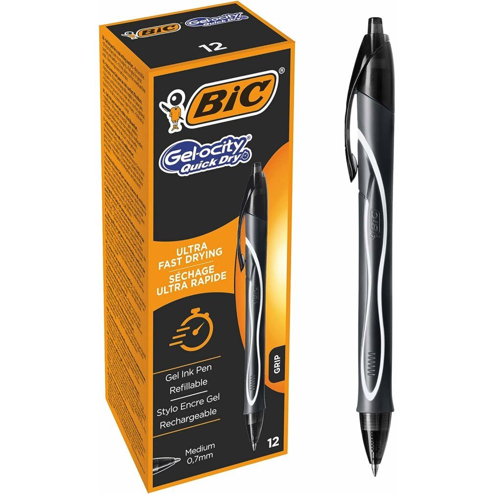 BIC Gelschreiber Flüssigtintenstift Gel-ocity Quick Dry Schwarz 0,3 mm (12 Stück)