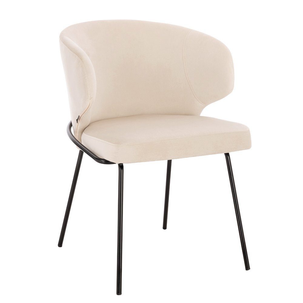 HOME DELUXE Esszimmerstuhl Samt Stuhl Beige AMARA (79 x 55 x 59 cm, 1 St), weiche Polsterung I Küchenstuhl, Polsterstuhl