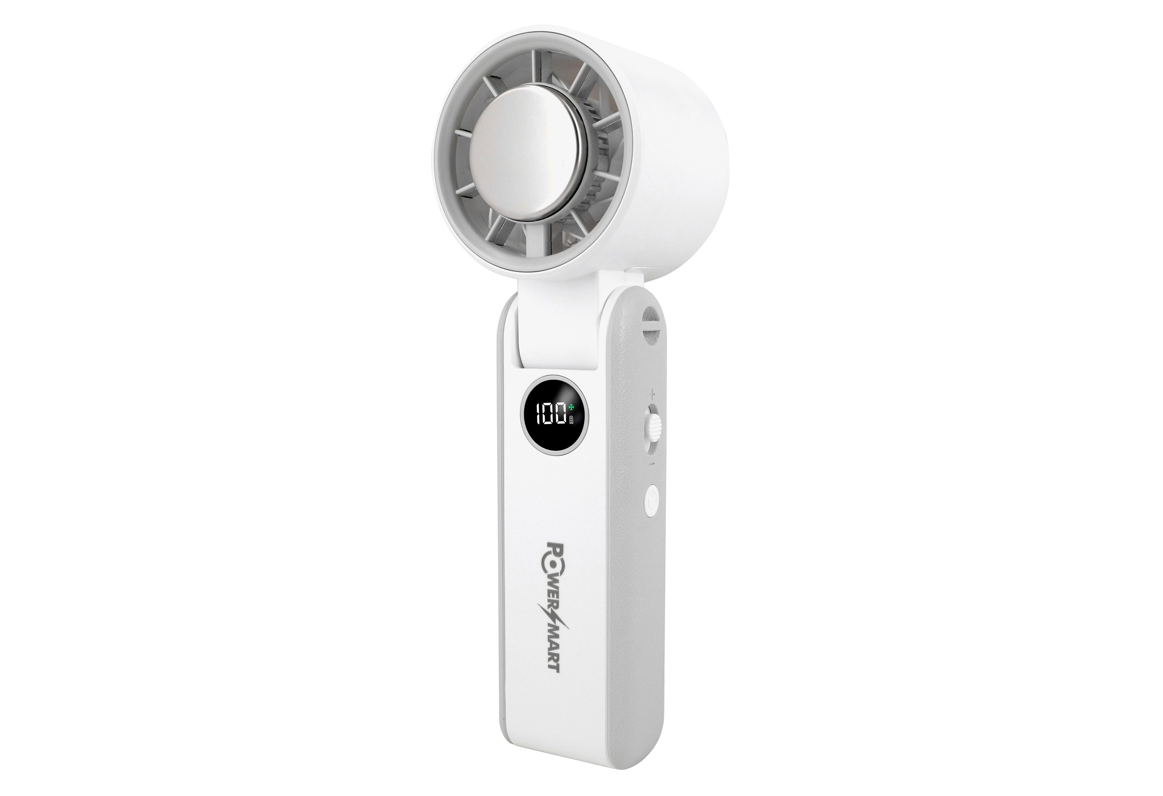 PowerSmart Handventilator Handventilator, einstellbare Geschwindigkeit (1-100), Mini-Ventilator 3000mAh Akku,faltbar mit Kühlplatte und Digitalanzeige