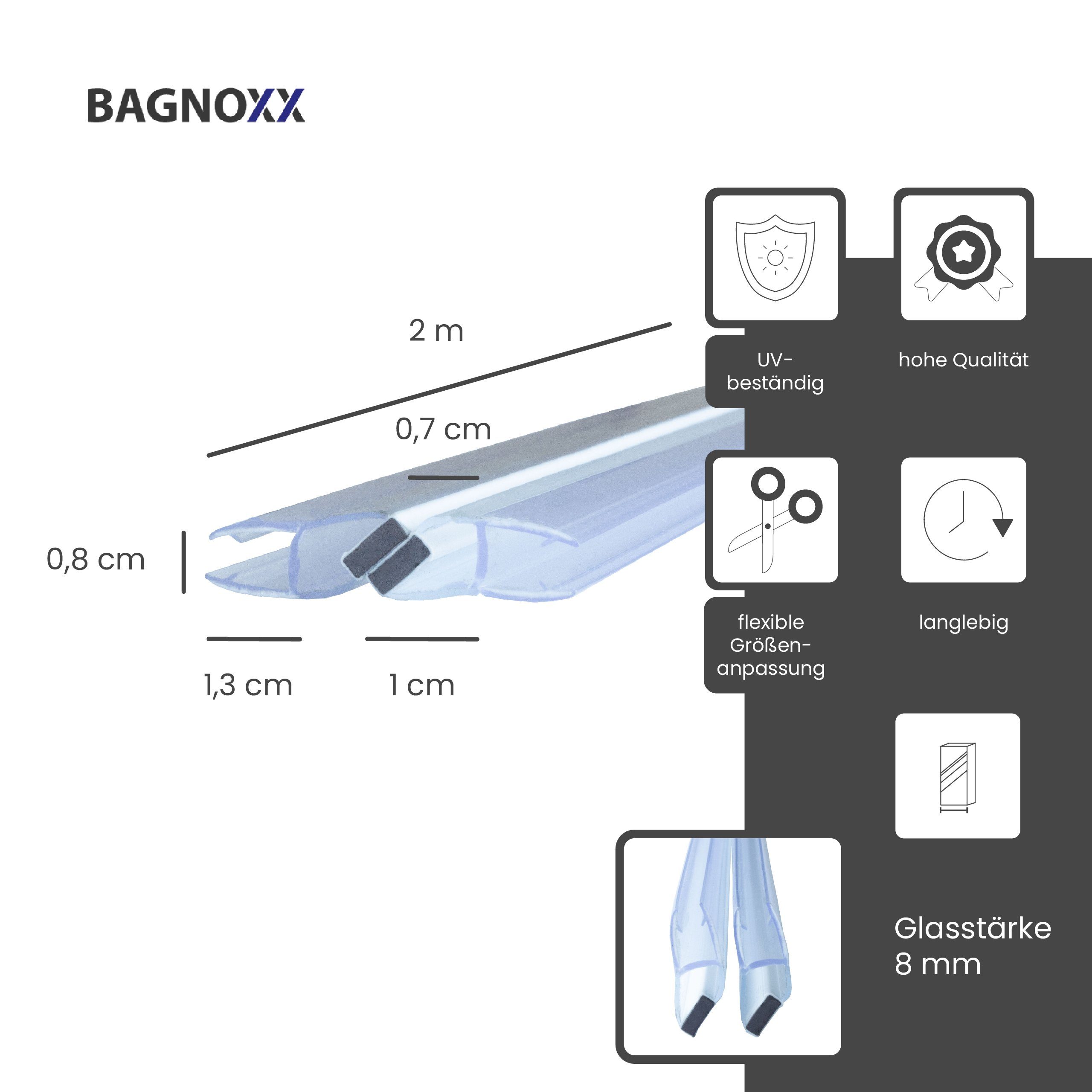 Bagnoxx Duschdichtung, L: 200 cm, (Duschdichtung Magnetdichtung für Duschtü günstig online kaufen