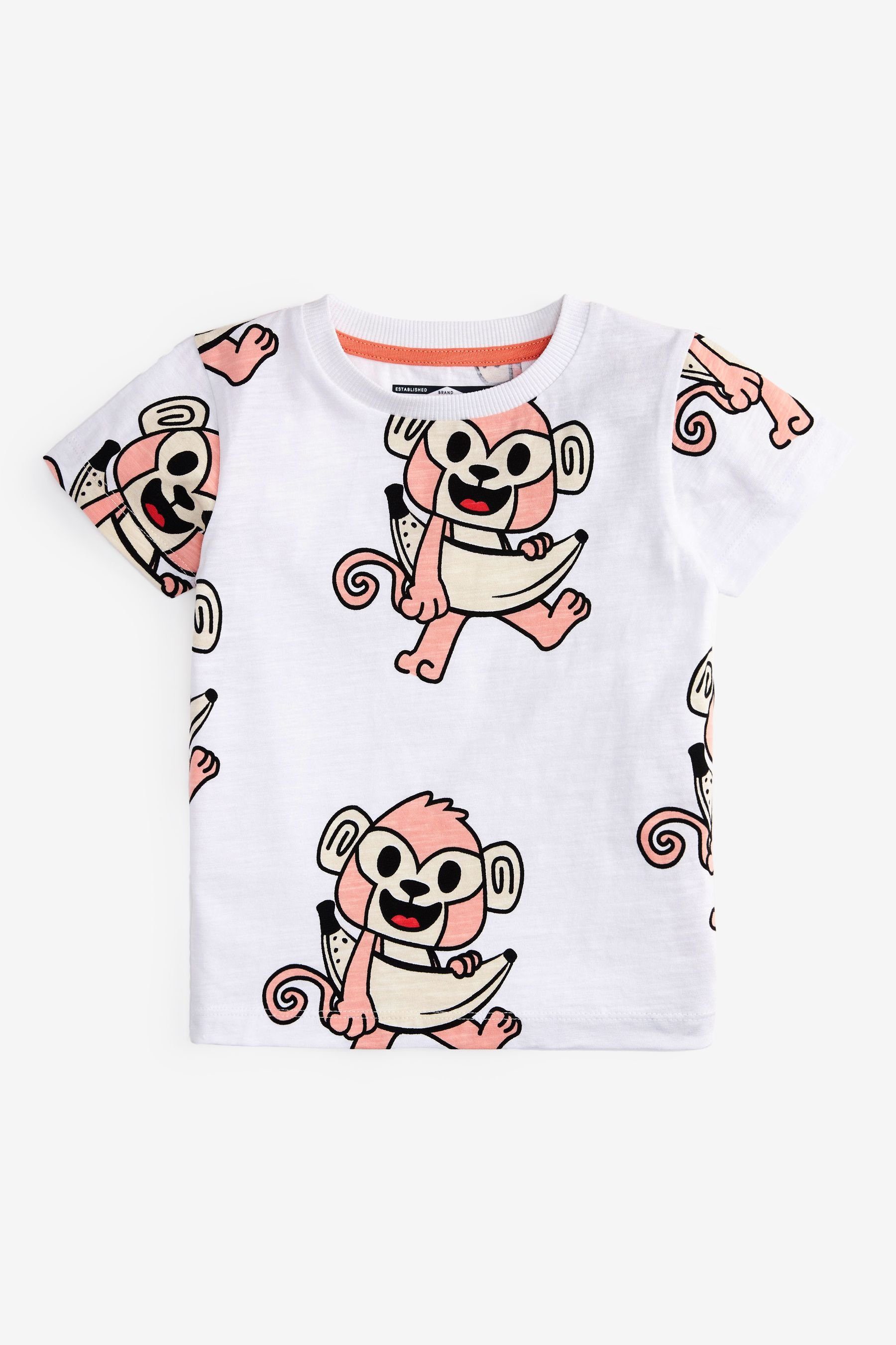 Next T-Shirt (3-tlg) 3er-Pack Affen-Grafik mit Kurzarm-T-Shirts