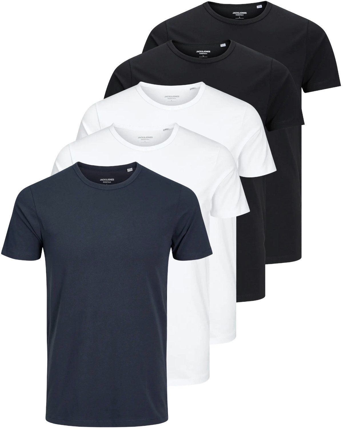 Jack & Jones T-Shirt (Spar-Set, 5er-Pack) O-Neck & V-Neck, in Unifarben, au günstig online kaufen