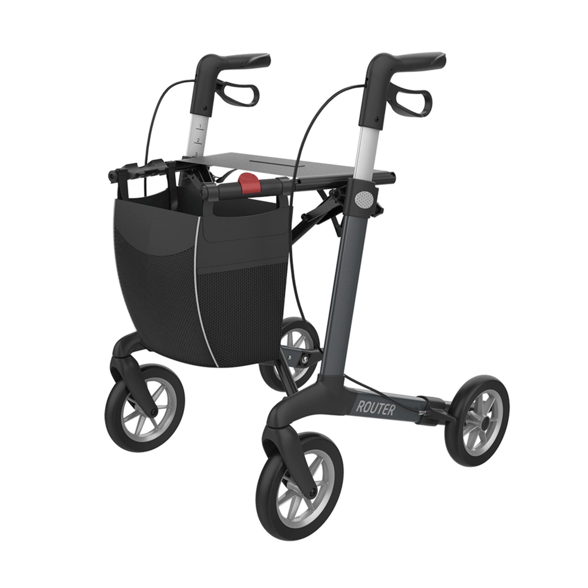Rehasense Rollator Leichtgewichts Rollator Router - TPE-beschichtete Räder