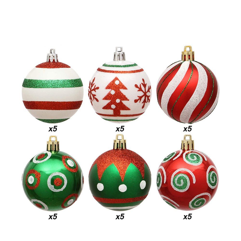 (30 Kugelschmuck Grün St), zum Weihnachtsbaumkugel Christbaumschmuck Aufhängen handbemalter Rouemi